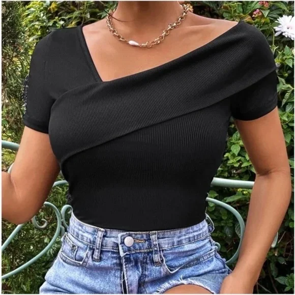 #10 White Ribbed Fitted Minimalist Bodysuit - Picture 3 of 8